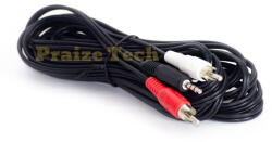 Compatibil Cablu Audio 2x RCA , Jack 3.5 Stereo, 5 M Lungime - pentru Sistem HIFI, Semnal Audio HD (CJRC5M)