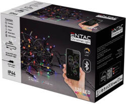 Entac Instalatie Craciun IP44, BT APP, 120 LED Multicolor, Lungime 9m - Decoratiune pentru Sarbatori de Iarna (IP44APP)