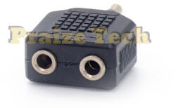 Compatibil Adaptor Jack-2x Jack 3.5mm, Model Negru, Splitter pentru Sisteme Audio (AJ2J35)