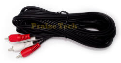 Compatibil Cablu Audio 2xRCA Tata-Tata, 10m Lungime - Tip Male-Male pentru Sistem HIFI, Amplificatoare, Semnal Audio HD (RCTT10M)