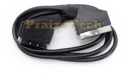 Compatibil Cablu SCART 21 Pini, Model Negru, 1.5m Lungime - Cablu EUROSCART pentru TV (SCRTT15)