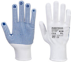 Portwest A110 Nylon PVC pontozott kesztyű Fehér/Kék - S (PW-A110WBRS) - megatool