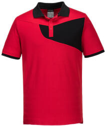 Portwest PW210 PW2 Pólóing S/S Piros/Fekete - L (PW-PW210RBKL) - megatool
