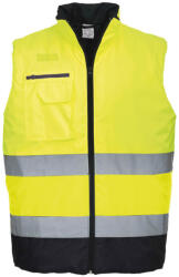 Portwest S267 Hi-Vis kéttónusú mellény Sárga/Navy - L (PW-S267YNRL) - megatool