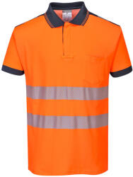 Portwest T180 PW3 Hi-Vis pólóing S/S Narancs/Navy - 3XL (PW-T180ONRXXXL) - megatool