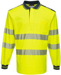 Portwest T184 PW3 Hi-Vis hosszú ujjú pólóing Sárga/Navy - L (PW-T184YNRL) - megatool