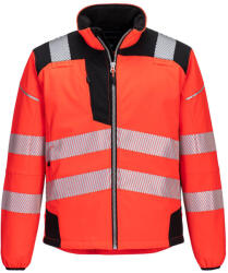 Portwest T402 PW3 Hi-Vis Softshell kabát Piros/Fekete - M (PW-T402RBKM) - megatool