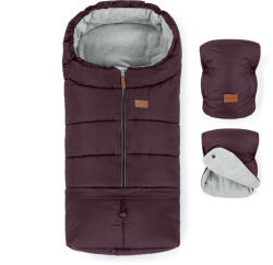 Petite&Mars Petite and Mars Téli szett Jibot 3in1 bundazsák és kézmelegítő kesztyű babakocsira Jasie Mysterious Plum