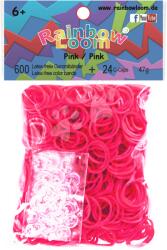 Rainbow Loom Elastice originale Rainbow Loom cu 600 bucăţi roz de la 6 ani (RL7789)