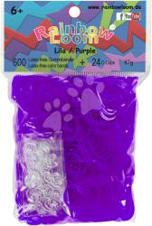 Rainbow Loom Elastice originale Rainbow Loom transparente cu 600 bucăţi mov de la 6 ani (RL7792)