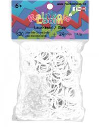 Rainbow Loom Elastice originale Rainbow Loom fosforescente cu 600 bucăţi albe de la 6 ani (RL7795)
