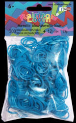 Rainbow Loom Elastice originale Rainbow Loom metal 300 bucăţi, albastru de la 6 ani (RL7854)