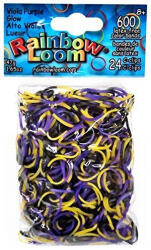 Rainbow Loom Elastice originale Rainbow Loom luminoase 600 bucăţi galben-mov de la 6 ani (RL7926)