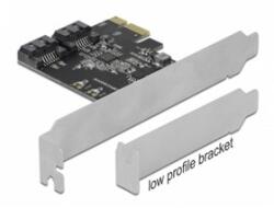 Delock 2 portos SATA PCI Express x1 Kártya - alacsony profilú formatényező (90431)