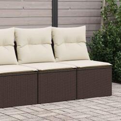 vidaXL 2 részes barna polyrattan akácfa kerti ülőgarnitúra párnákkal (3325249)