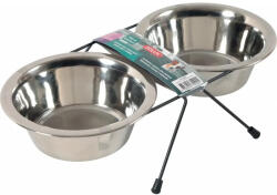 ZOLUX Zolux 2 db 700 ml-es Inox kutyatál + fém állvány