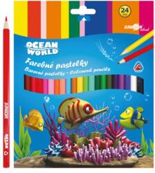 Junior Creioane Ocean World triunghiulare 24 buc