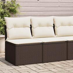 vidaXL 2 részes barna polyrattan akácfa kerti ülőgarnitúra párnákkal (3325239)