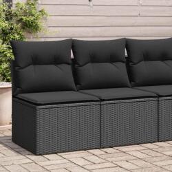 vidaXL 2 részes fekete polyrattan akácfa kerti ülőgarnitúra párnával (3325231)