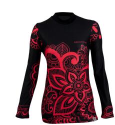 nanosilver® Flower női termo póló - hosszú ujjú piros