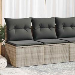 vidaXL 2 részes világosszürke polyrattan akácfa ülőgarnitúra párnákkal (3325238) - vidaxl