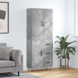 vidaXL betonszürke szerelt fa magasszekrény 69, 5 x 34 x 180 cm (3198093)