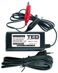 TED Electric Incarcator Acumulator 12V Putere Incarcare 1A, Incarca Baterie Pana la 20 Ah, TED TED003546 (A0058223) - wifistore