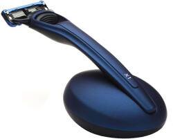 Bolin Webb Borotvakészlet Bolin Webb állvánnyal, X1 matt kék, kompatibilis a Gillette Fusion 5 pengékkel, ergonomikus fogantyú, prémium kialakítás, mágneses állvány, puha tapintású ház, mélyborotválkozá (X1-SET-