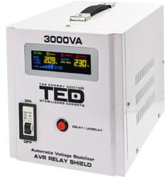 TED Electric Stabilizator tensiune 1800W 230V cu 2 iesiri Schuko si sinusoidala pura + ecran LCD cu valorile tensiunii, TED Electric TED000149 (DZ082823) - wifistore