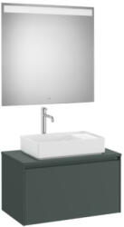 Roca Ona 1 fiókos mosdószekrény 79, 4x45, 7x44, 3 cm és tükör LED világítással, matt zöld A851712513 (A851712513)