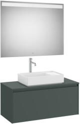Roca Ona 1 fiókos mosdószekrény 99, 4x45, 7x44, 3 cm és tükör LED világítással, matt zöld A851714513 (A851714513)