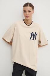 New Era pamut póló NEW YORK YANKEES bézs, nyomott mintás, 60564866 - bézs S