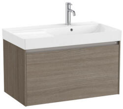 Roca Ona 1 fiókos mosdószekrény 80x46x50, 5 cm jobbos kerámia mosdóval, sötét szil A851719511 (A851719511)