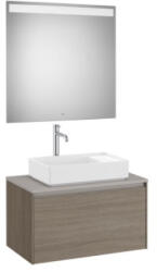Roca Ona 1 fiókos mosdószekrény 79, 4x45, 7x44, 3 cm és tükör LED világítással, sötét szil A851712511 (A851712511)
