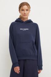 Helly Hansen felső COTTTON FLEECE sötétkék, női, sima, kapucnis, 54161 - sötétkék XS