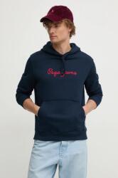 Pepe Jeans pamut melegítőfelső NEW JOE HOODIE sötétkék, férfi, nyomott mintás, kapucnis, PM582716 - sötétkék XL