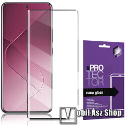 XPRO Xiaomi 14 Ultra, Xpro Flexible 9H Nano Glass rugalmas edzett üveg, 1db, 0.15 mm vékony, A teljes kijelzőt védi, Fekete
