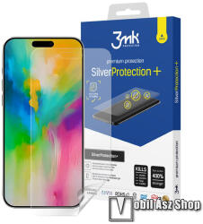 3mk Protection SILVER PROTECTION+ képernyővédő fólia - 1db, ultravékony, 0.21mm, PET, antibakteriális, önregeneráló, a kijelző sík részét védi - APPLE iPhone 16 Plus