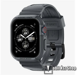 SPIGEN RUGGED ARMOR PRO okosóra szíj és védő keret - állítható szilikon szíj + szilikon keret - SÖTÉTSZÜRKE - APPLE Watch Series 4 / 5 / 6 / SE / SE2 44mm / Series 7 / 8 / 9 45mm - ACS07387 (ACS07387)