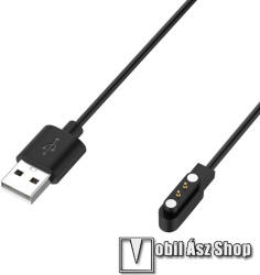 Okosóra mágneses USB töltő - 1m hosszú - FEKETE - Xiaomi Haylou Watch 2 Pro / RS4 Plus / Solar Lite / GST Lite / Imilab Watch W01