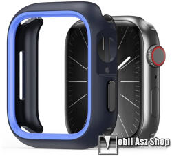 DUX DUCIS BAMO okosóra műanyag védő tok / keret (bumper) - FEKETE / SÖTÉTKÉK - szilikon keret, ERŐS VÉDELEM! - APPLE Watch Series 7 (41mm) / Series 8 (41mm) / Series 9 (41mm)