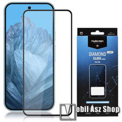 MyScreen DIAMOND GLASS LITE EDGE előlap védő karcálló edzett üveg - FEKETE - 9H, 0.33 mm, A teljes felületén tapad, a teljes kijelzőt védi - Google Pixel 9 Pro XL (MD9434DGLFG)
