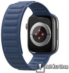 DUX DUCIS BL okosóra loop szilikon szíj - SÖTÉTKÉK - mágneses, szövettel bevont, vékkony - APPLE Watch Series 1/2/3 38mm / 4/5/6/SE 40mm / 7/8/9 41mm