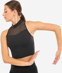 STAREVER Női crop top felső modern tánchoz, magasított nyakú, melltartóval, fekete (4648752)