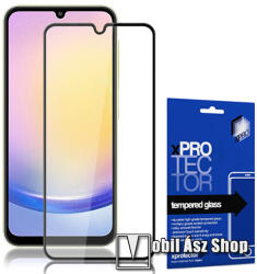 Samsung Galaxy A25 5G SM-A256, A15 5G SM-A156, 4G SM-A155, Xpro előlap védő karcálló edzett üveg, 9H, 0.33mm, A teljes felületén tapad, A teljes kijelzőt védi, Fekete
