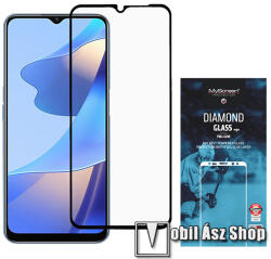 MyScreen Oppo A16, A16s, A55 5G, A54s, Myscreen Diamond Glass Edge előlap védő karcálló edzett üveg, 9H, 0.33 mm, 2.5D, A teljes felületén tapad, A teljes kijelzőt védi, Fekete (MD5943TGDEFGBLACK)