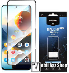 MyScreen DIAMOND GLASS LITE EDGE előlap védő karcálló edzett üveg - FEKETE - 9H, 0.33 mm, A teljes felületén tapad, a teljes kijelzőt védi - TCL 50 5G (MD8247DGLFG)