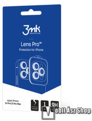 3mk Protection LENS PRO kameravédő edzett üveg 1db - 2.5D lekerekített szél, karcálló, 9H, felhelyezést segítő keret - SÖTÉTSZÜRKE - APPLE iPhone 13 Pro / 13 Pro Max
