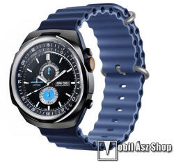DEVIA Deluxe Sport6, Okosóra szíj, Szilikon anyagból, Csőszerkezetes struktúra, Rugalmas, Csatos, Sötétkék, Világoskék, Apple Watch Series 1, 2, 3 38mm, 4, 5, 6, SE 40mm, 7, 8, 9 41mm, 10 42mm