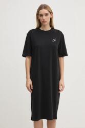 Calvin Klein pamut ruha fekete, mini, oversize, J20J224160 - fekete XS